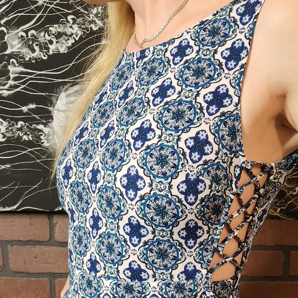 Blue Mini Floral Dress